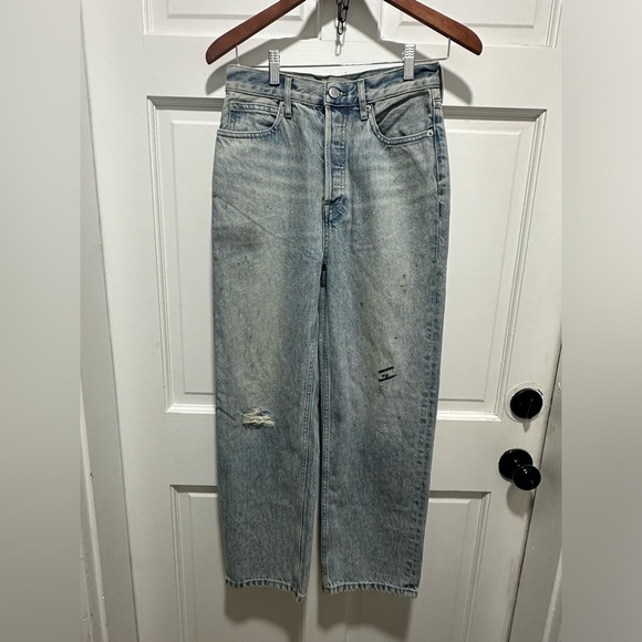 Everlane 90s way high jean factory paint splatter distressed 26 EUC - Picture 4 of 11